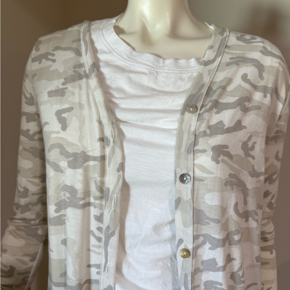 Camouflage Button-Up Cardigan